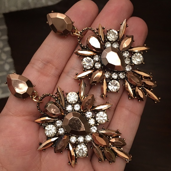 Brown Crystal Earrings - Picture 2 of 7